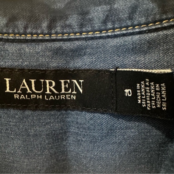 Lauren Ralph Lauren Denim Belted Jumpsuit Size 10 - Picture 5 of 5